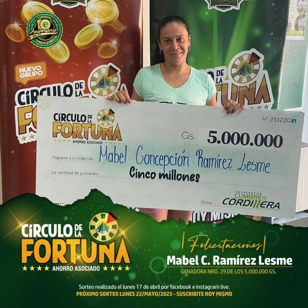 Recibió su premio de 5 millones